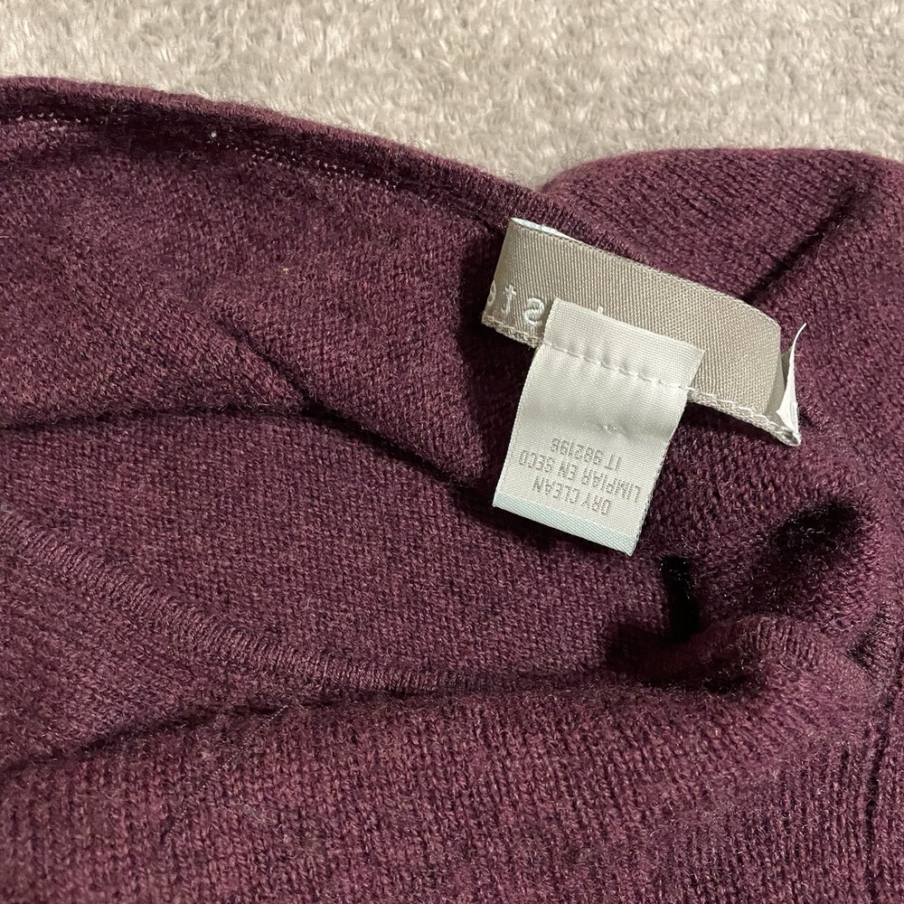 Celeste Wool Cashmere Poncho Shawl Sweater Colorblock Burgundy Wine / Grey S-M - Picture 5 of 6